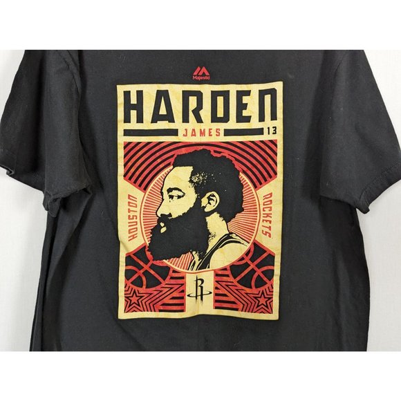 Majestic triple peak‎ Harden James 13 Houston Rockets short sleeve Tee Tshirt L - Picture 1 of 5